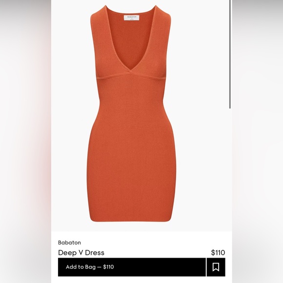 Babaton Deep V Ribbed Dress - XS - Picture 2 of 6